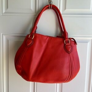 J.Crew red leather bag